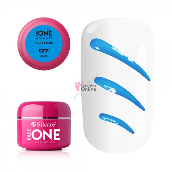 Gel UV Base One Silcare pentru pictura, carving, albastru